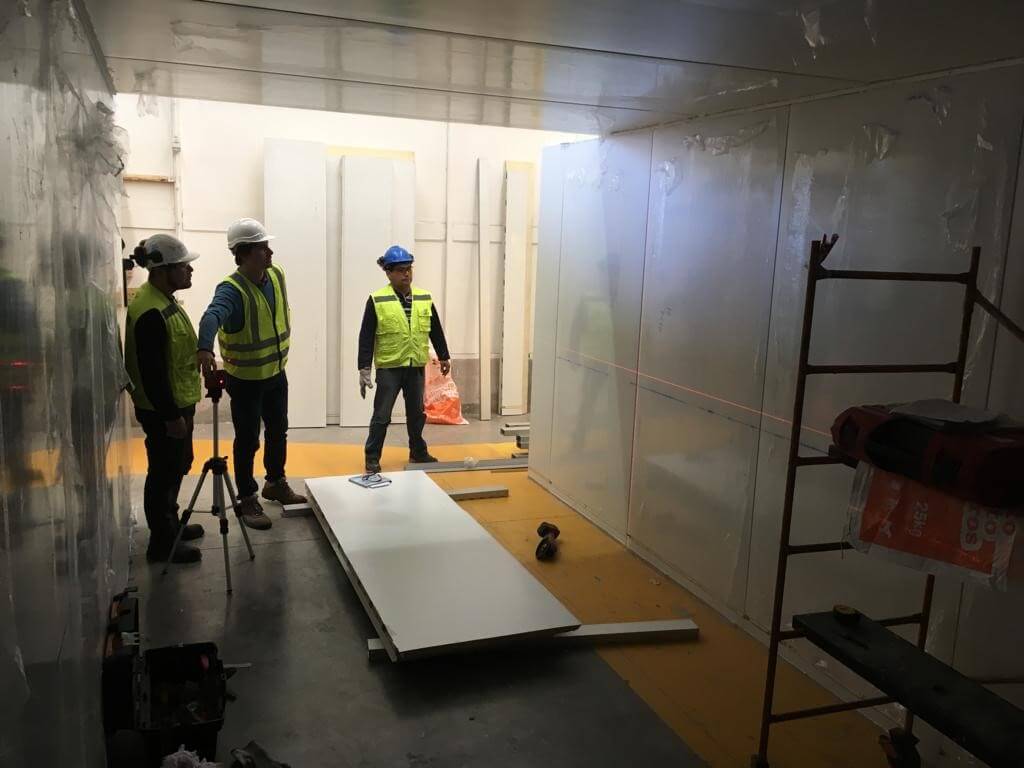 Construcción de una sala de estabilidad.